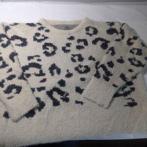 Leopard Print Cream Sweater